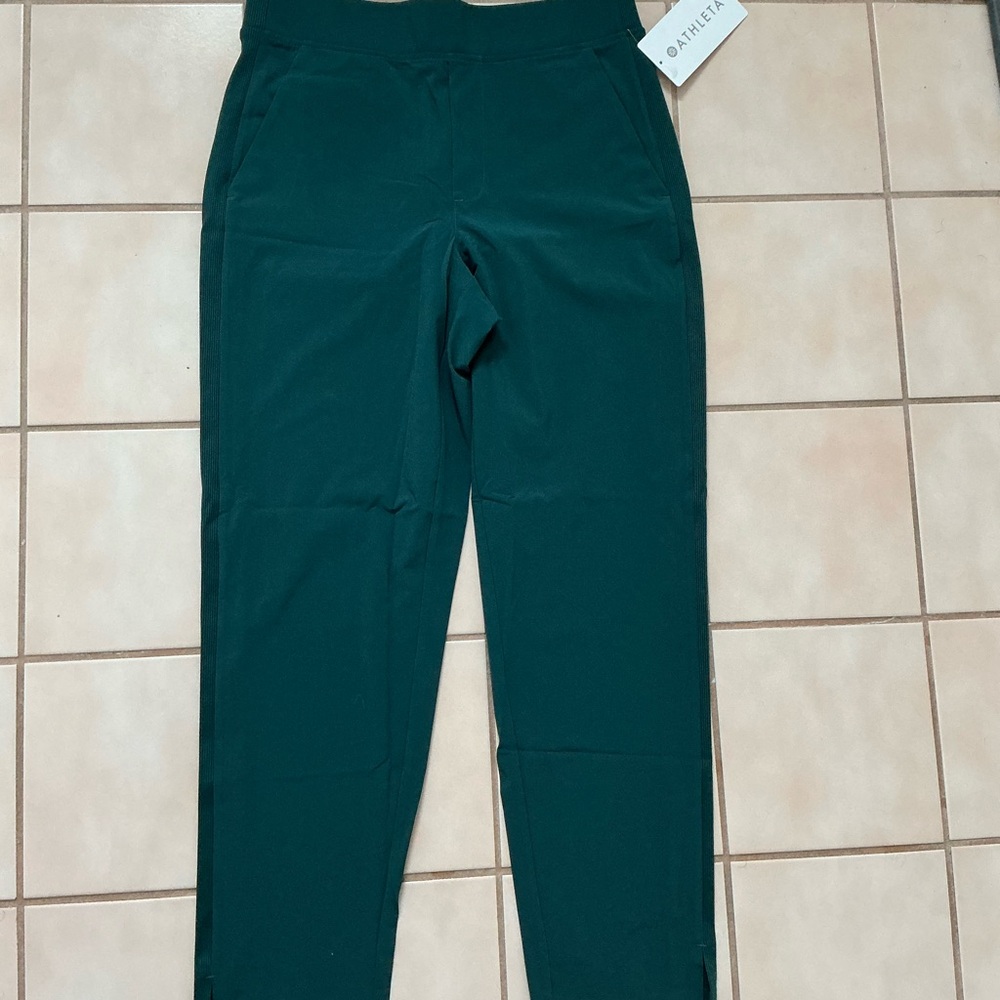Athleta Brooklyn Mid Rise Ankle Pant Pine Green NWT! Sz 4 R